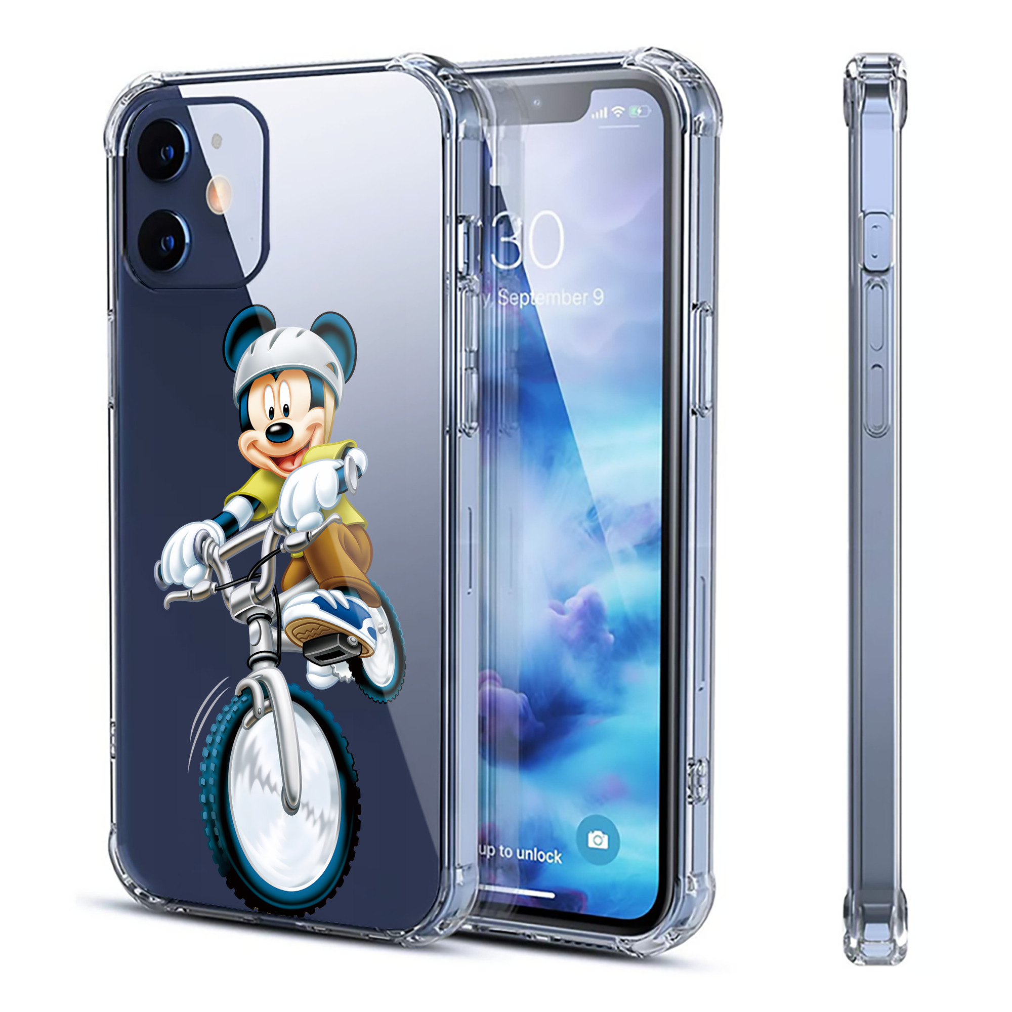 （画像用） ミッキーマウス Mickey Mouse 【iPhone 12シリーズ対応】透明スマホケース（クリアソフトケース）